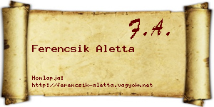 Ferencsik Aletta névjegykártya